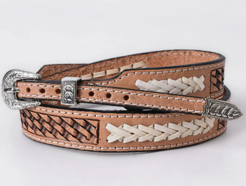 Tan Tooled Leather Hatband