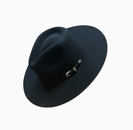 Flat Brim Fedora - Black