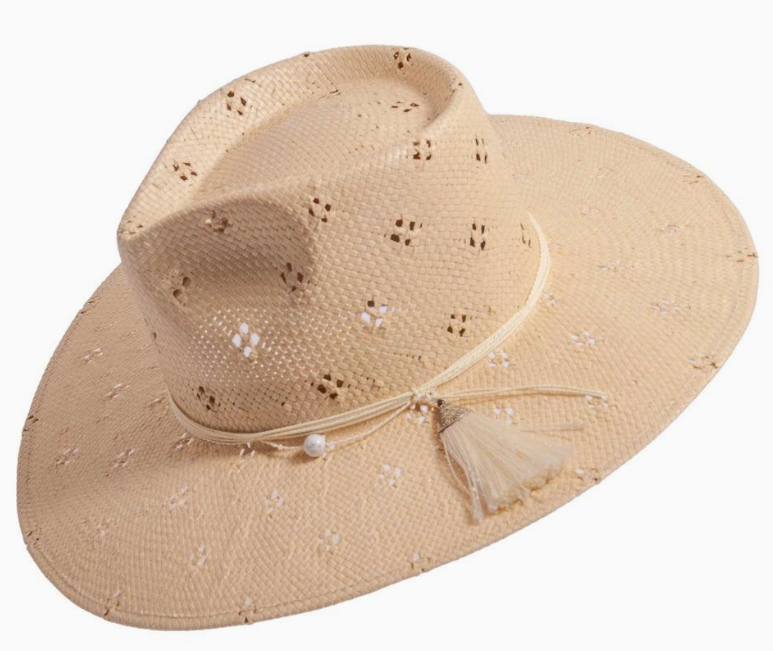 American Hat Makers - Diamond Windowed Safari Straw Sun Hat - Style Lena