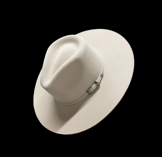 Flat Brim Fedora - Ivory