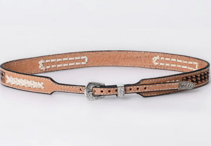 Tan Tooled Leather Hatband