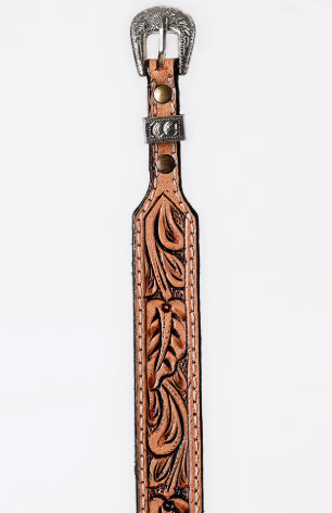 Classic Tooled Leather Hatband - Purple