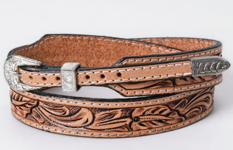 Classic Tooled Leather Hatband - Purple
