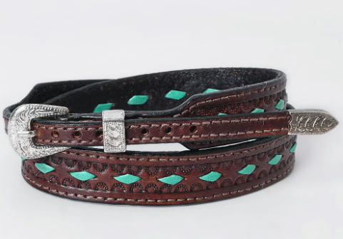 Turquoise Diamond Dark Leather