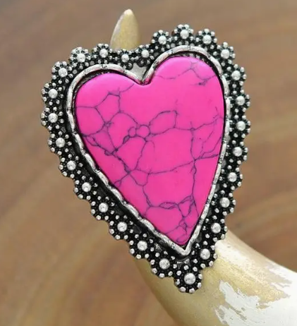 Adjustable Pink Statement Ring