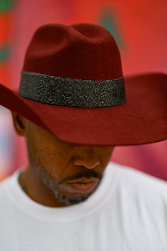 Black Leather Louis Vuitton Hatband
