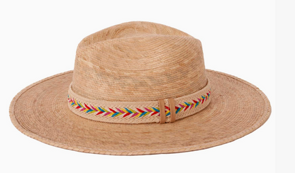 American Hat Makers - Wide Mexican Palm Brim Straw Sun Hat - Style Bisbee