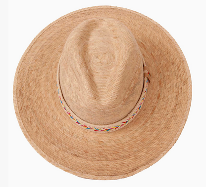 American Hat Makers - Wide Mexican Palm Brim Straw Sun Hat - Style Bisbee