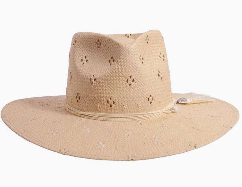 American Hat Makers - Diamond Windowed Safari Straw Sun Hat - Style Lena