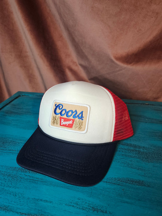 Red + White + Blue Coors Trucker