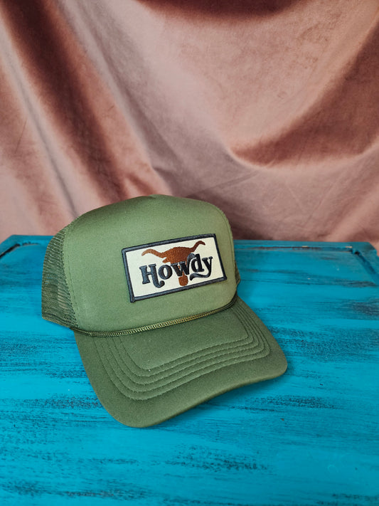 Army Green "Howdy" Trucker